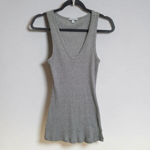 James Perse Heather Gray Ribbed Tank Top